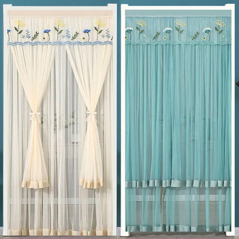 1шт занавеска для двери противомоскитная занавеска кружевная марлевая занавеска разделительная занавеска фиолетовый