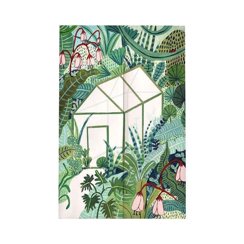 Ручная Роспись Кухонная Занавеска на Дверь Спальня Тканевая Занавеска Занавеска-Перегородка Простая Занавеска Занавеска для Шкафа Блокирующая Занавеска Без Сверления 2pcs*70x120cm-180g