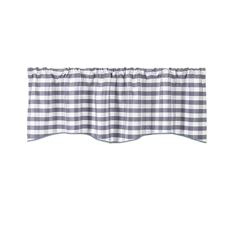 Клетчатая Маленькая Короткая Занавеска Занавеска на Карнизе Короткая Занавеска Готовая Занавеска Кухонная Занавеска Готовое Изделие 132*46 серый