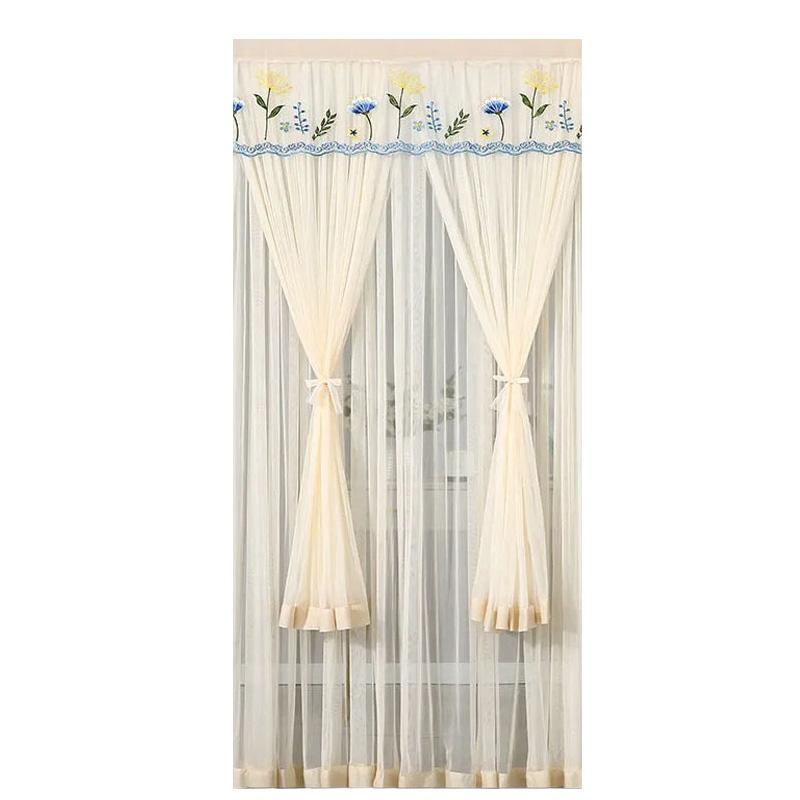 1шт занавеска для двери противомоскитная занавеска кружевная марлевая занавеска разделительная занавеска бежевый